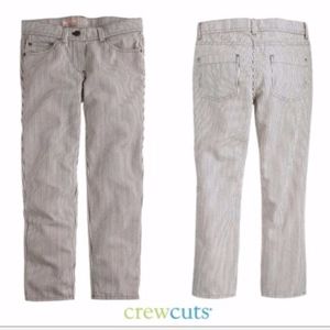 NWT Crewcuts Toothpick jean railroad striped, 10